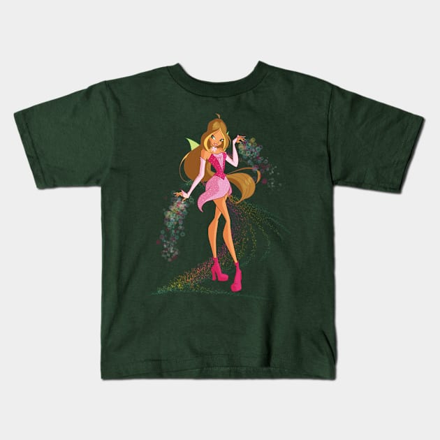 Winx Club - Flora Kids T-Shirt by Nykos